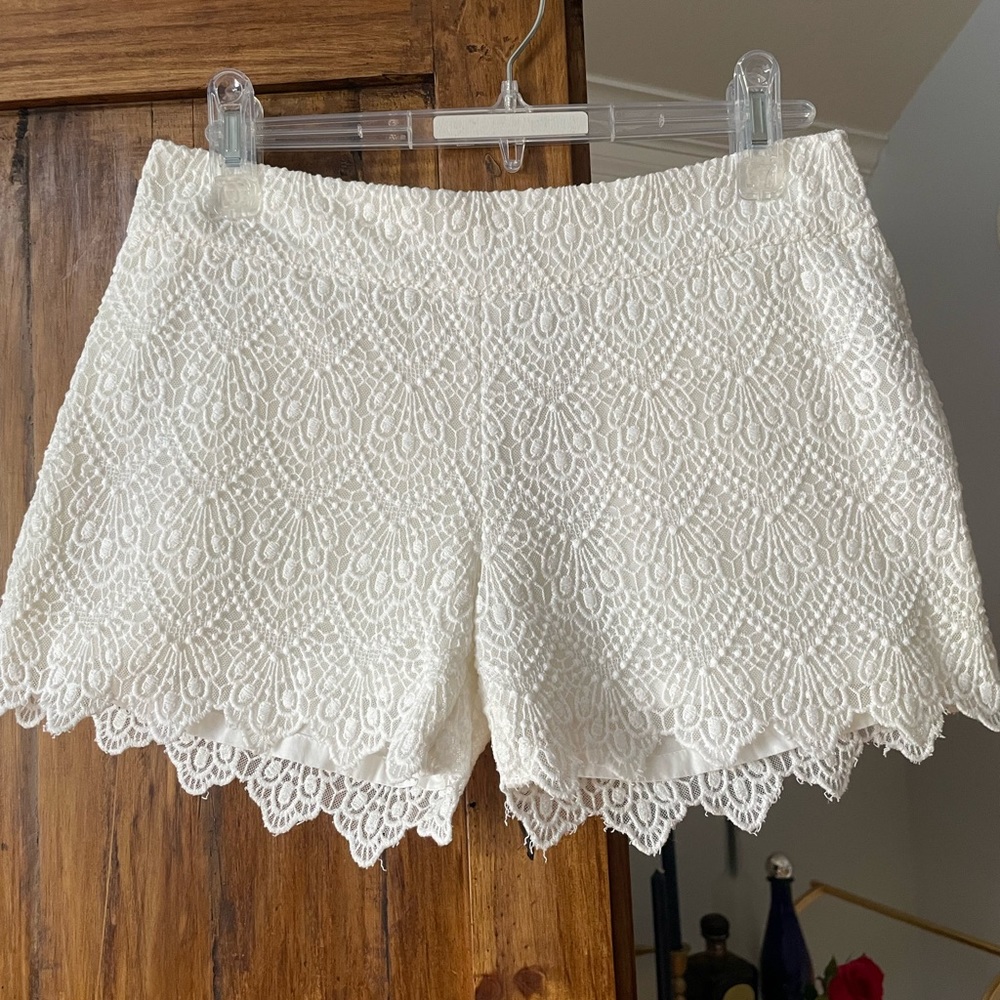 Cream ruffle shorts bought from Anthropology